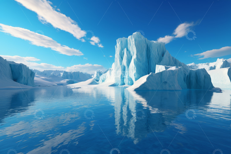 高清大图下载【趣麦麦图】冰川与水面的自然景观