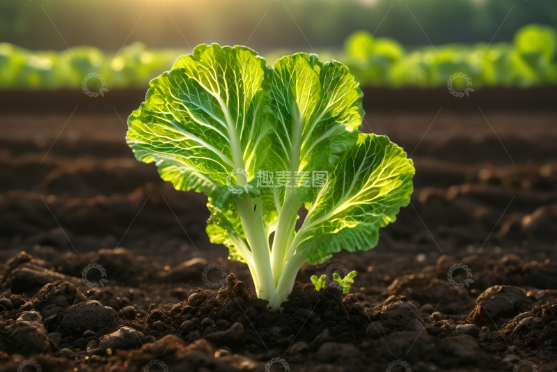 高清大图下载【趣麦麦图】田地里生长的新鲜绿色蔬菜