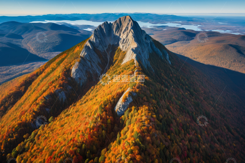 高清大图下载【趣麦麦图】秋季山景航拍全景