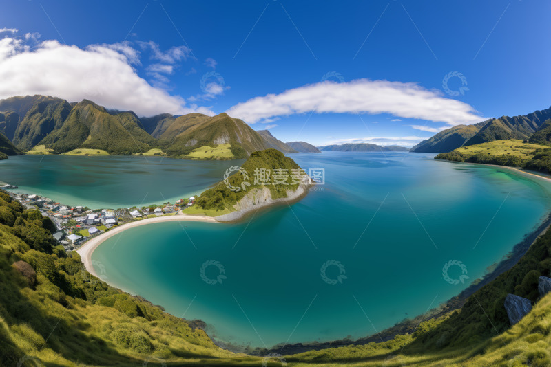 高清大图下载【趣麦麦图】新西兰山海风光全景