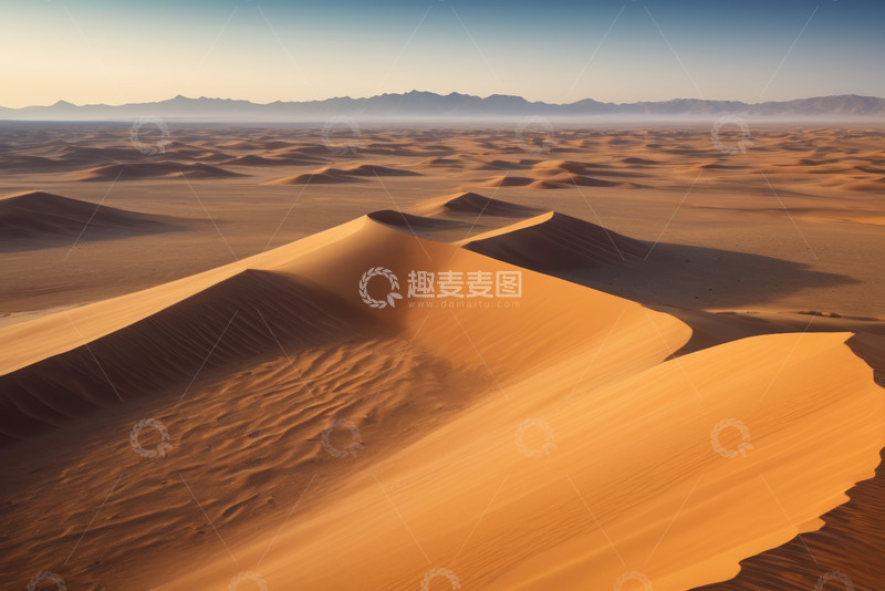 高清大图下载【趣麦麦图】广袤沙漠与连绵沙丘景观