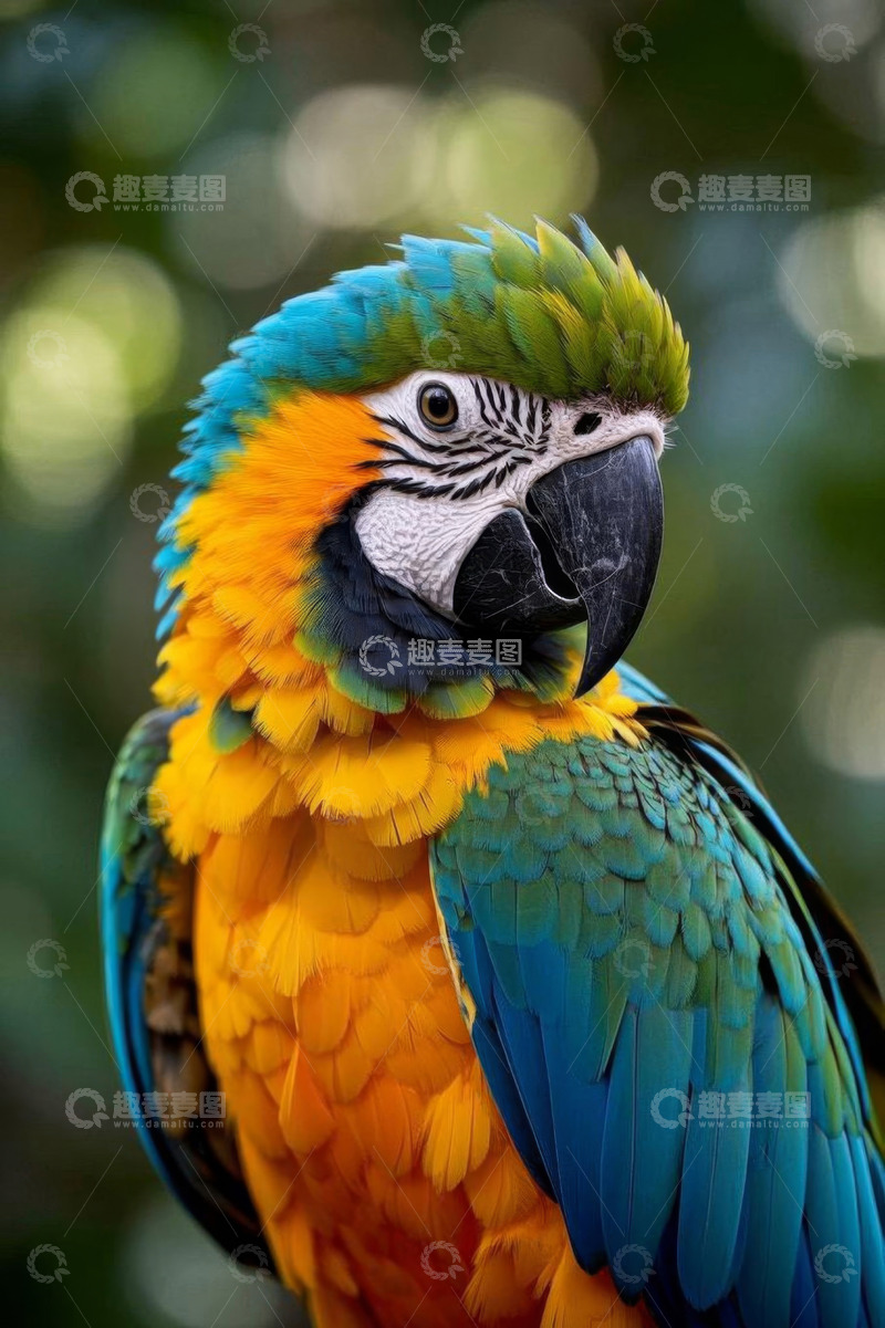 高清大图下载【趣麦麦图】多彩金刚鹦鹉特写