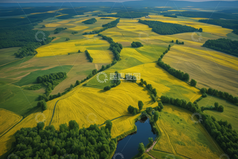 高清大图下载【趣麦麦图】航拍田野自然风光全景