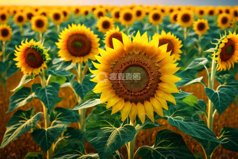 高清大图下载【趣麦麦图】向日葵花田自然风光素材