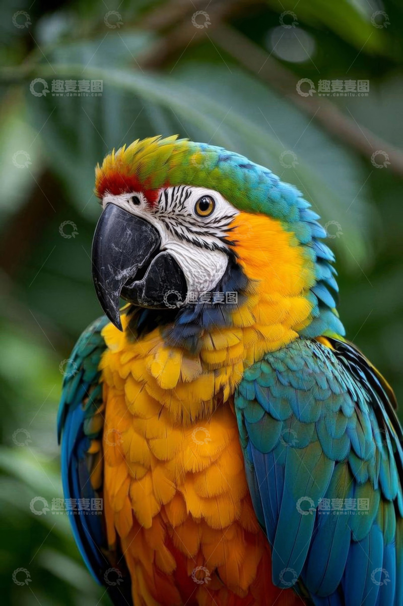 高清大图下载【趣麦麦图】多彩金刚鹦鹉特写