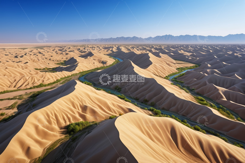 高清大图下载【趣麦麦图】沙漠景观航拍全景
