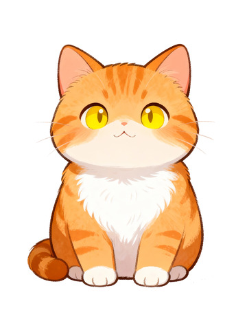 AICG可爱卡通Q版二次元风格橘色小猫