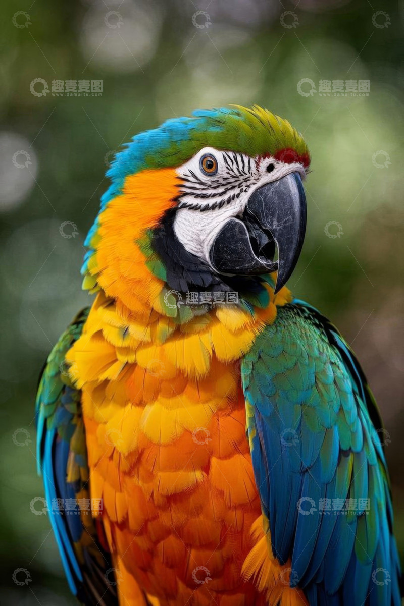 高清大图下载【趣麦麦图】多彩金刚鹦鹉特写