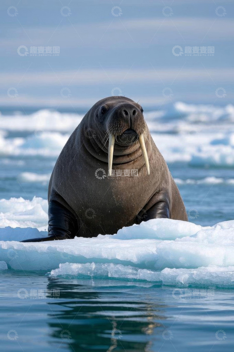 高清大图下载【趣麦麦图】冰面上海象特写