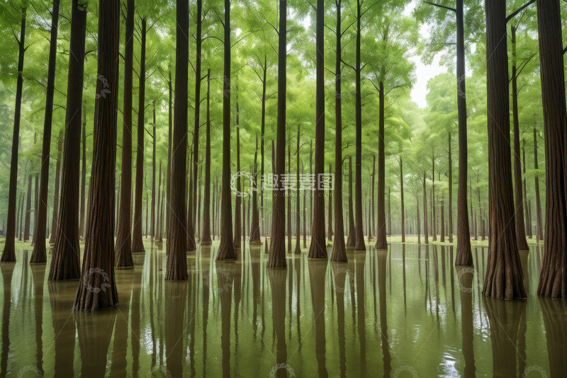 高清大图下载【趣麦麦图】水杉林自然风光