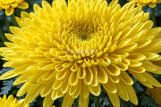黄色菊花微距特写