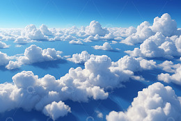 高空视角的蓝天白云景象