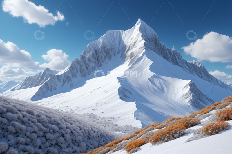 高清大图下载【趣麦麦图】雪山自然风光全景