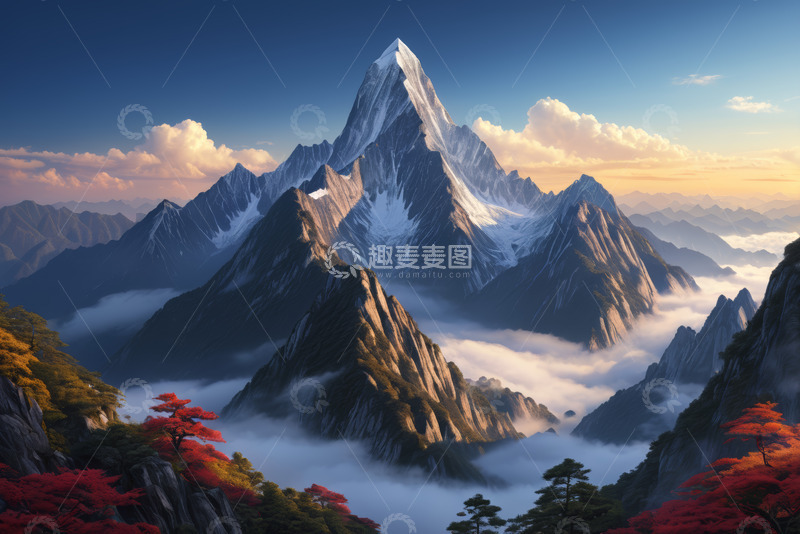 高清大图下载【趣麦麦图】壮丽雪山云海自然风光