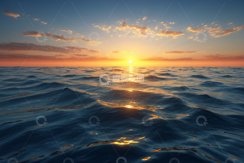 高清大图下载【趣麦麦图】海上日出自然风光