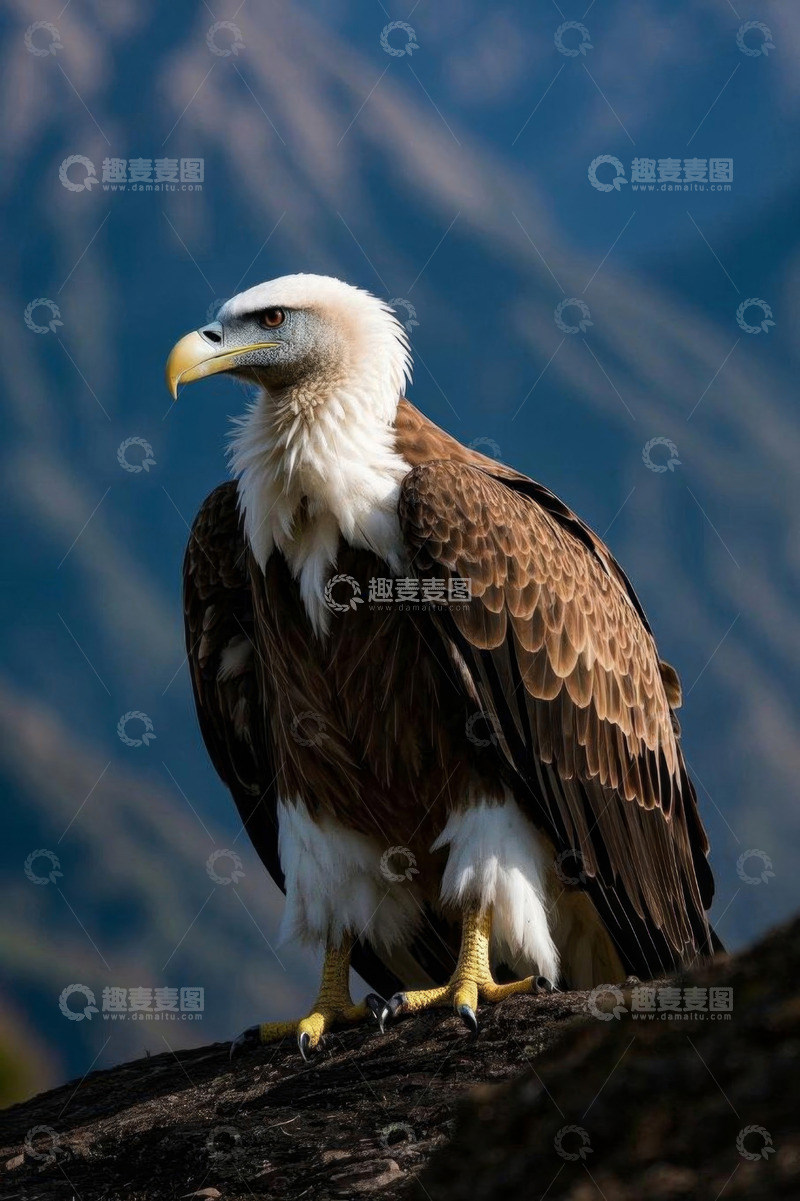 高清大图下载【趣麦麦图】站立在岩石上的雄鹰