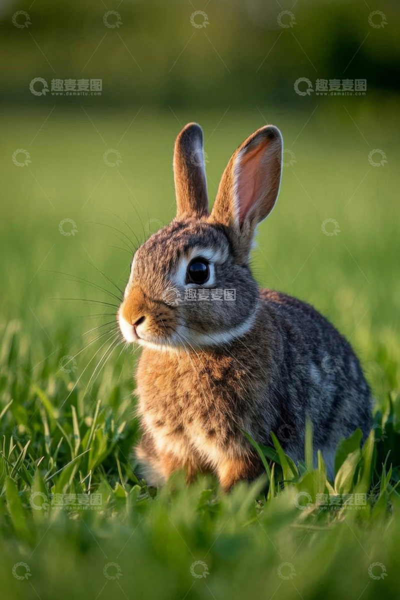 高清大图下载【趣麦麦图】草地上的兔子特写