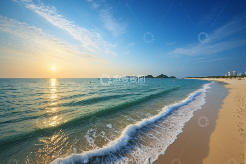 高清大图下载【趣麦麦图】海边沙滩日出自然风光