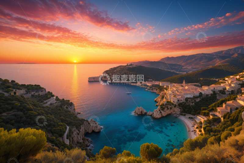 高清大图下载【趣麦麦图】海岸日落风景