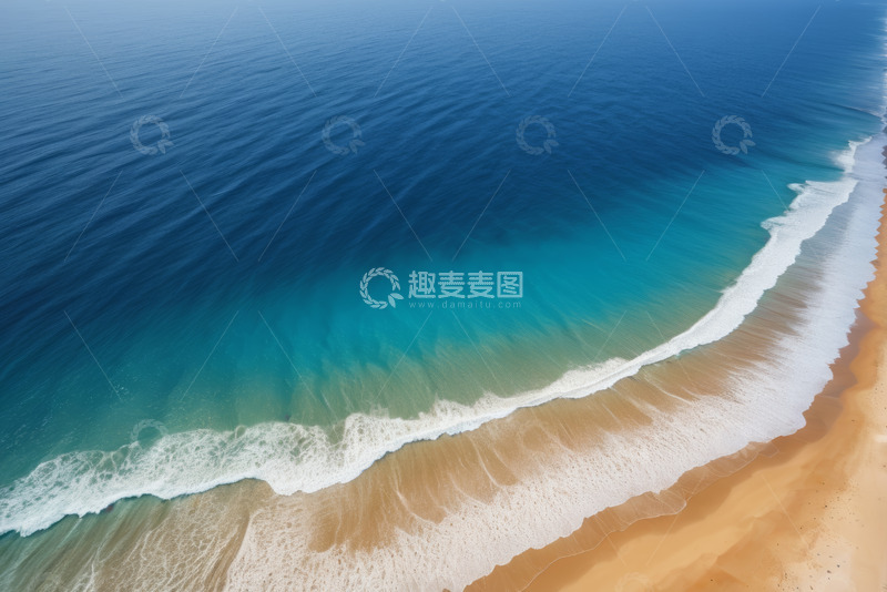 高清大图下载【趣麦麦图】俯瞰海滩与蓝色海洋
