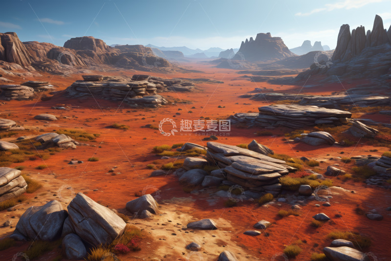 高清大图下载【趣麦麦图】红色荒漠岩石自然风光