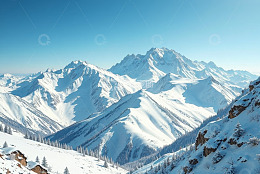 雪山自然风光全景