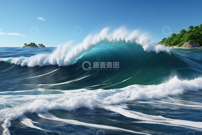 高清大图下载【趣麦麦图】海洋汹涌海浪自然景观