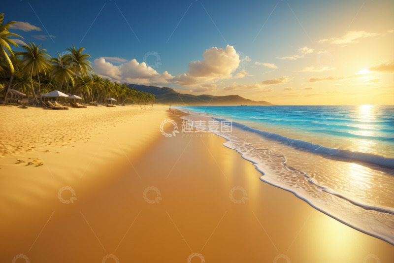 高清大图下载【趣麦麦图】阳光沙滩海景度假风光
