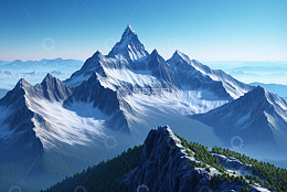雪山自然风光全景