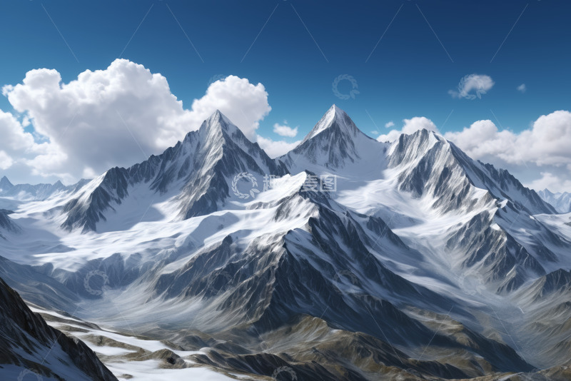 高清大图下载【趣麦麦图】雪山全景自然风光