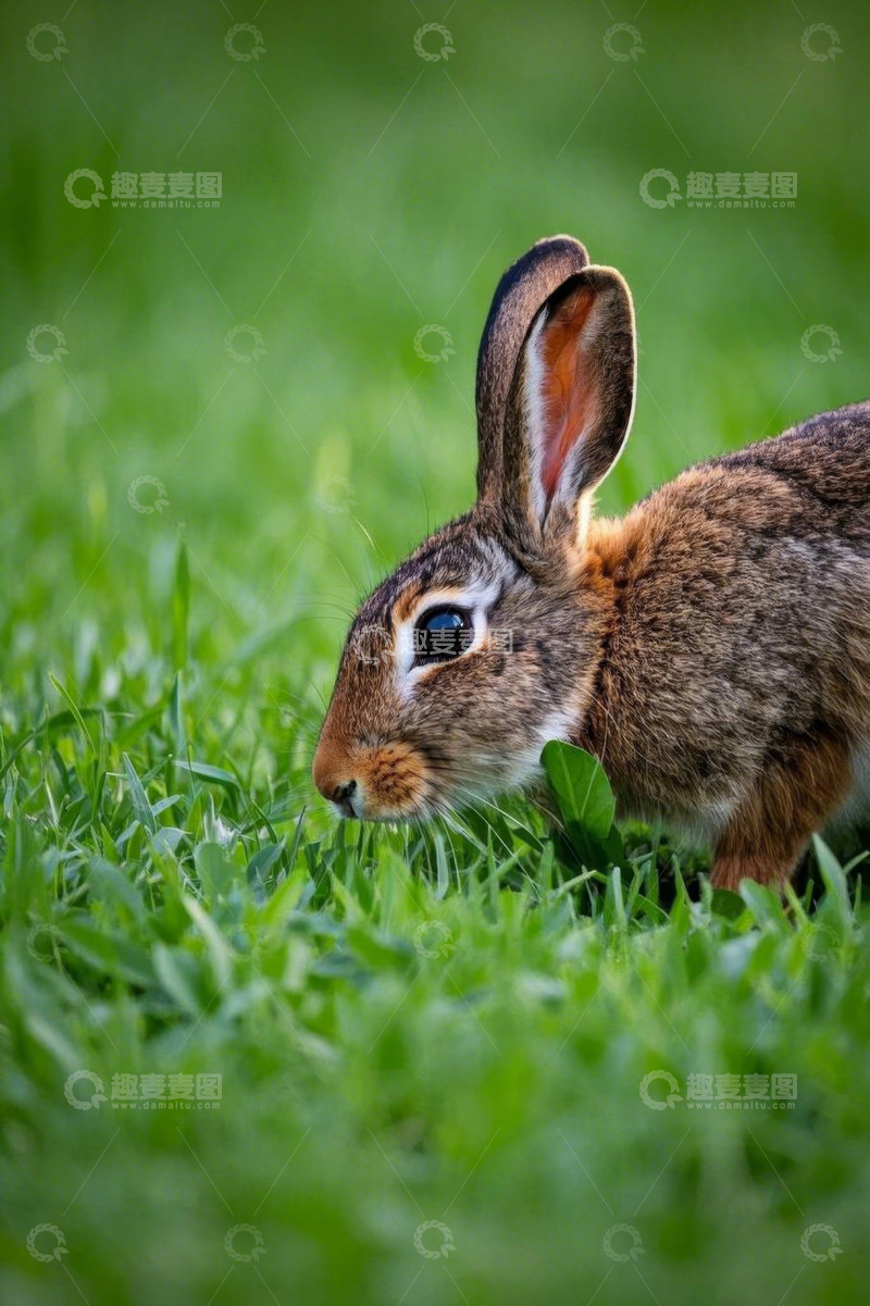 高清大图下载【趣麦麦图】草地上的野兔特写