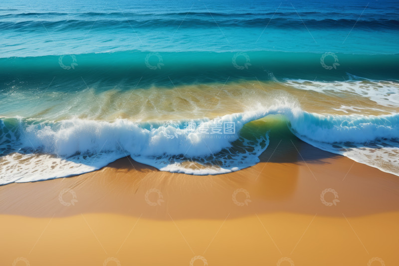 高清大图下载【趣麦麦图】海浪拍打沙滩自然景观