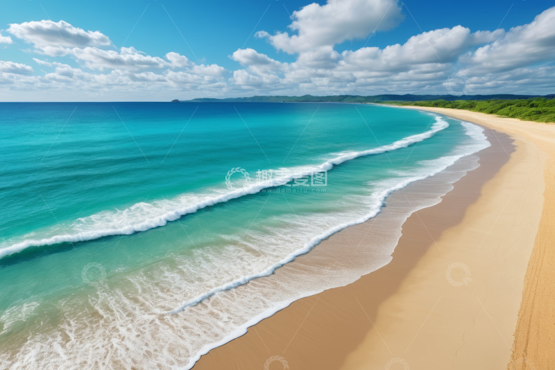 高清大图下载【趣麦麦图】美丽海滩与蓝色海洋风景