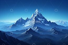 雪山远景自然风光