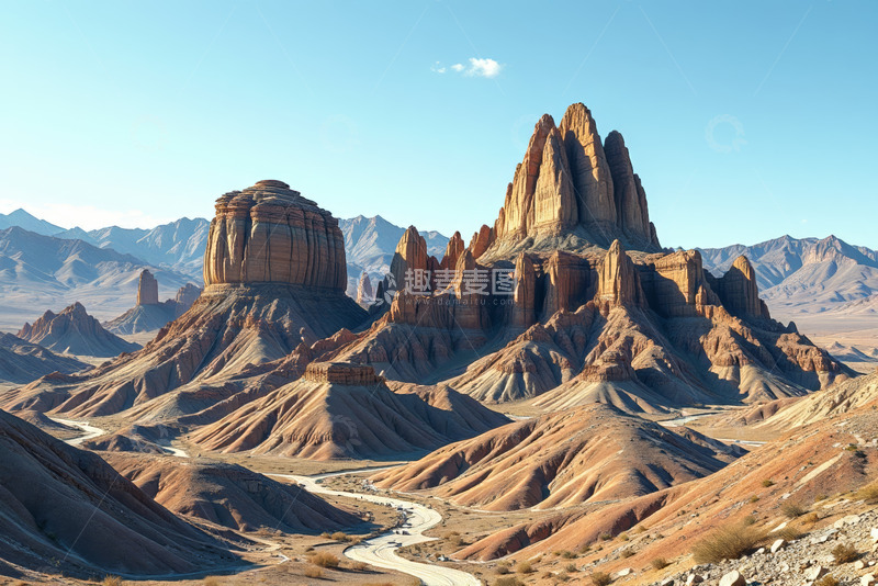 高清大图下载【趣麦麦图】沙漠山地自然风光全景