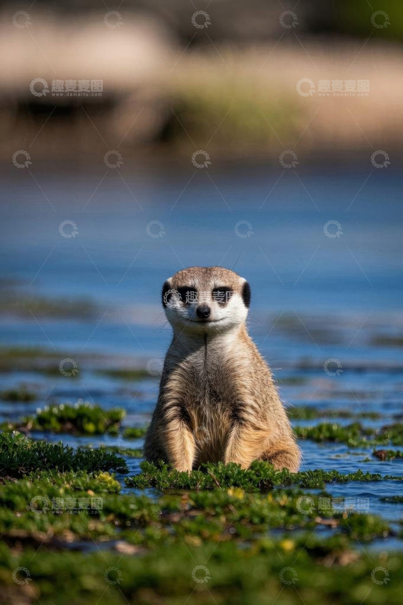 高清大图下载【趣麦麦图】水边站立的猫鼬