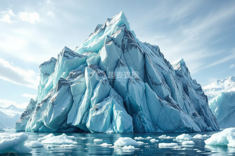 高清大图下载【趣麦麦图】海上巍峨冰山风光