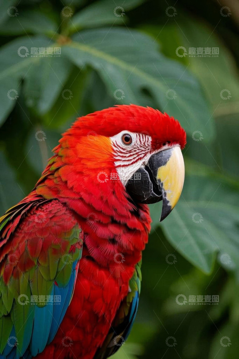 高清大图下载【趣麦麦图】色彩艳丽的金刚鹦鹉特写