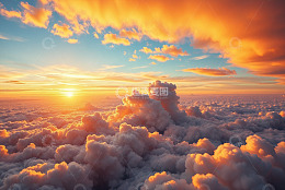 高空视角日出云海景观