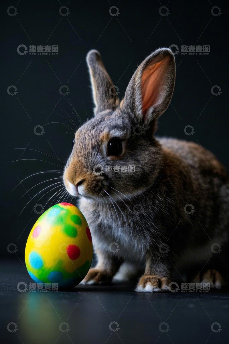 高清大图下载【趣麦麦图】兔子与彩蛋特写