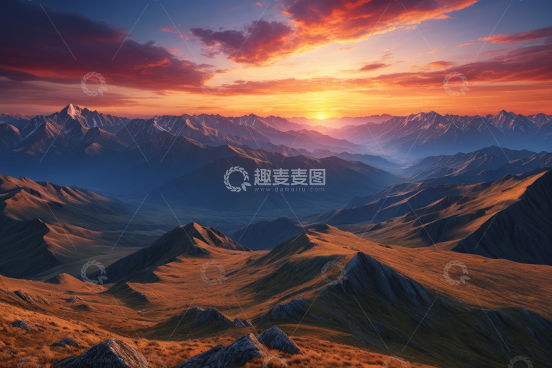 高清大图下载【趣麦麦图】山脉日出自然风光