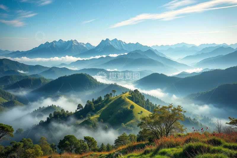 高清大图下载【趣麦麦图】山峦云海自然风光