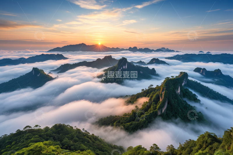 高清大图下载【趣麦麦图】山峦云海日出自然风光