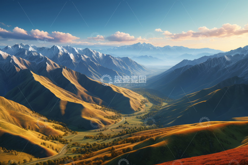 高清大图下载【趣麦麦图】壮丽山脉自然风光全景