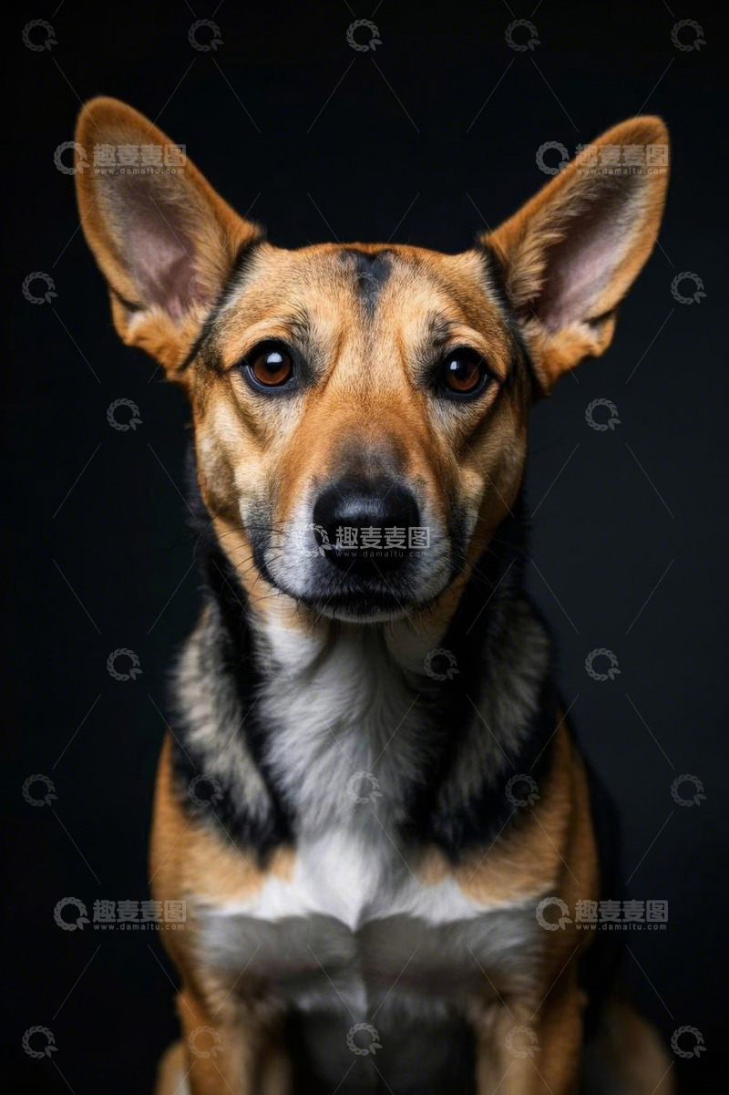 高清大图下载【趣麦麦图】直视镜头的狗特写
