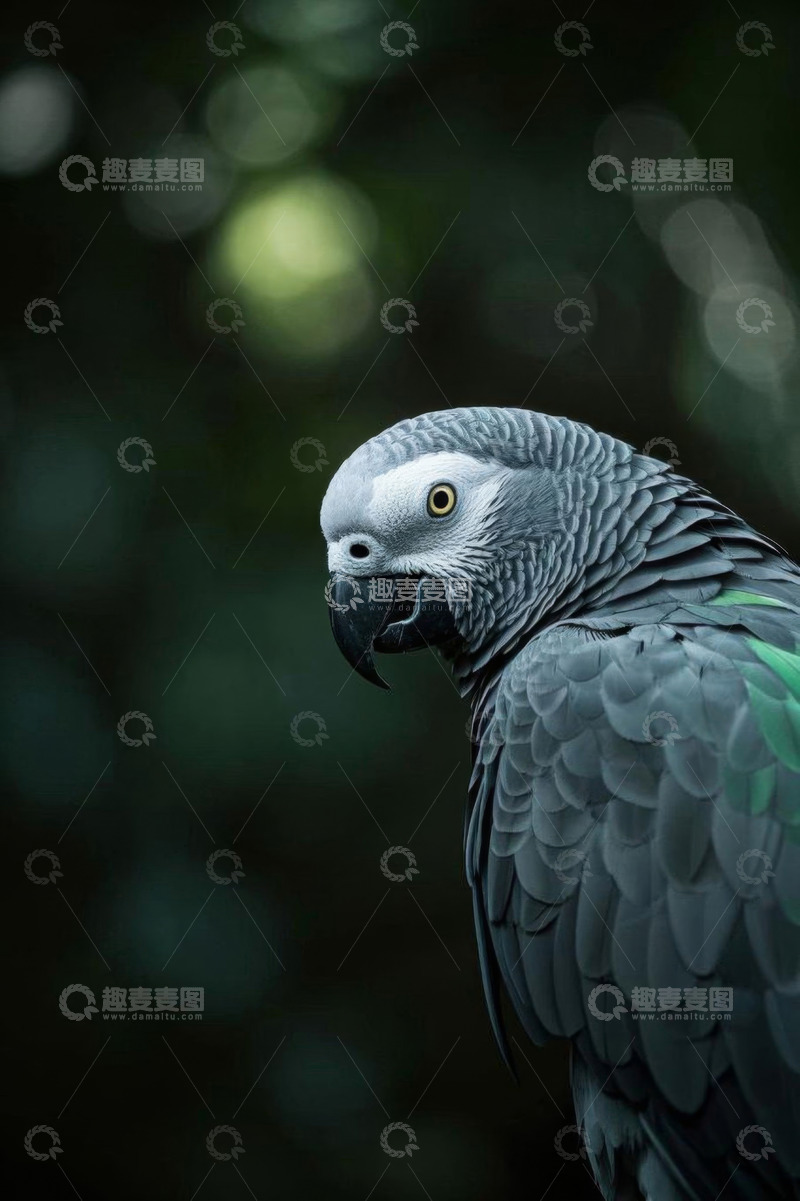 高清大图下载【趣麦麦图】灰鹦鹉特写