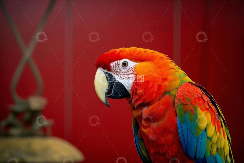 高清大图下载【趣麦麦图】色彩艳丽的金刚鹦鹉特写