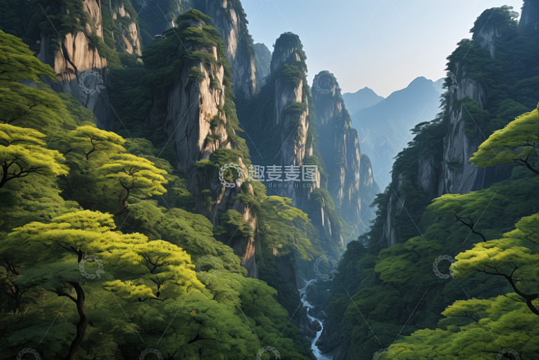 山林自然风光全景