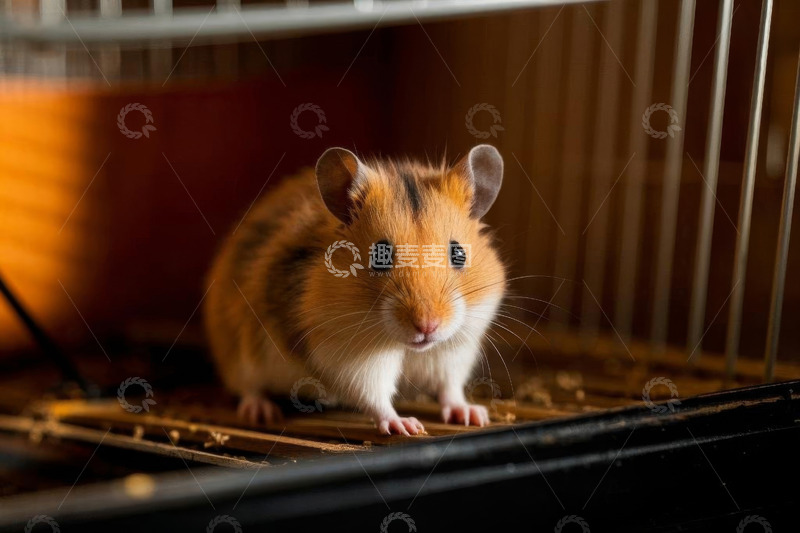 高清大图下载【趣麦麦图】笼中仓鼠特写