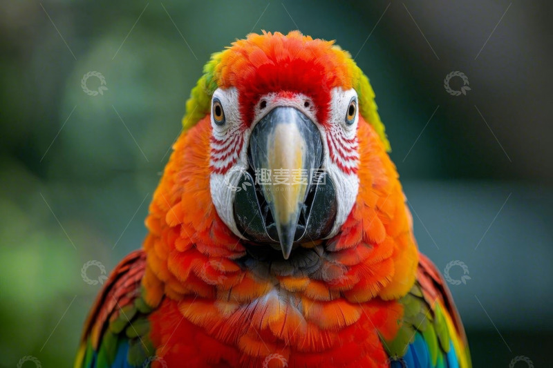 高清大图下载【趣麦麦图】色彩斑斓金刚鹦鹉特写